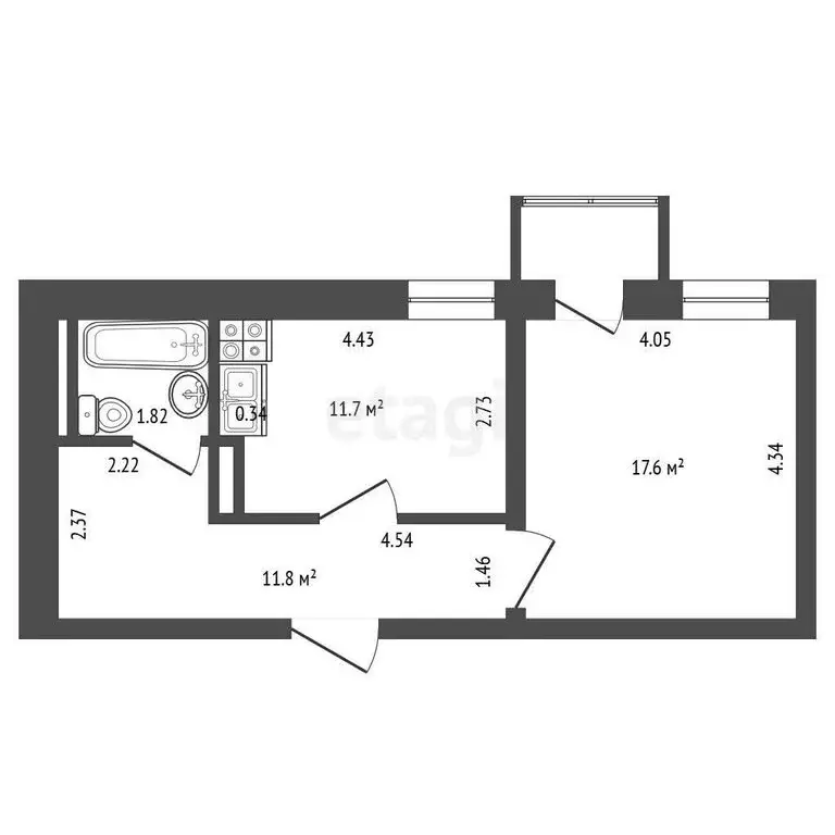 1-комнатная квартира: Санкт-Петербург, Дерптский переулок, 15 (44.4 м) - Фото 1