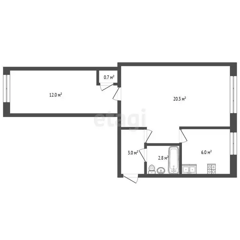 2-комнатная квартира: Кондопога, Пролетарская улица, 4 (44 м) - Фото 0