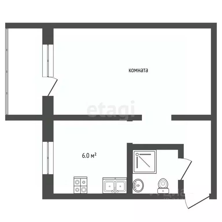 1-к кв. Московская область, Коломна ул. Ленина, 99А (30.0 м) - Фото 2
