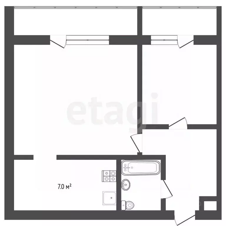 2-к кв. Тюменская область, Тюмень Ямская ул., 98в (31.0 м) - Фото 1