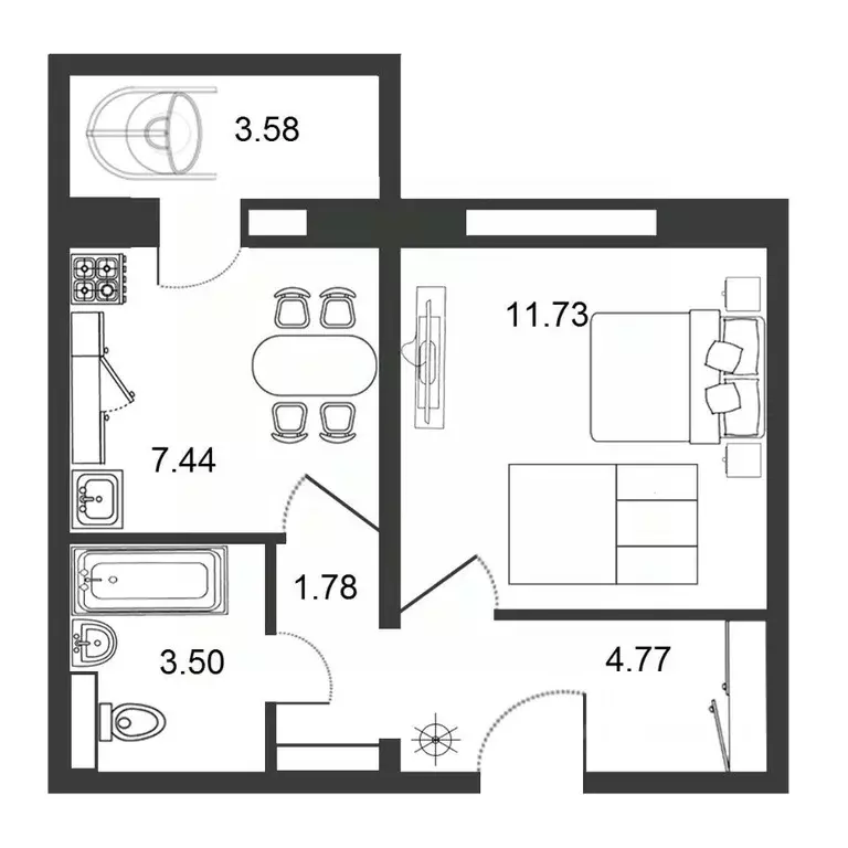 Студия Новгородская область, Великий Новгород ул. Королева, 24 (29.42 ... - Фото 0