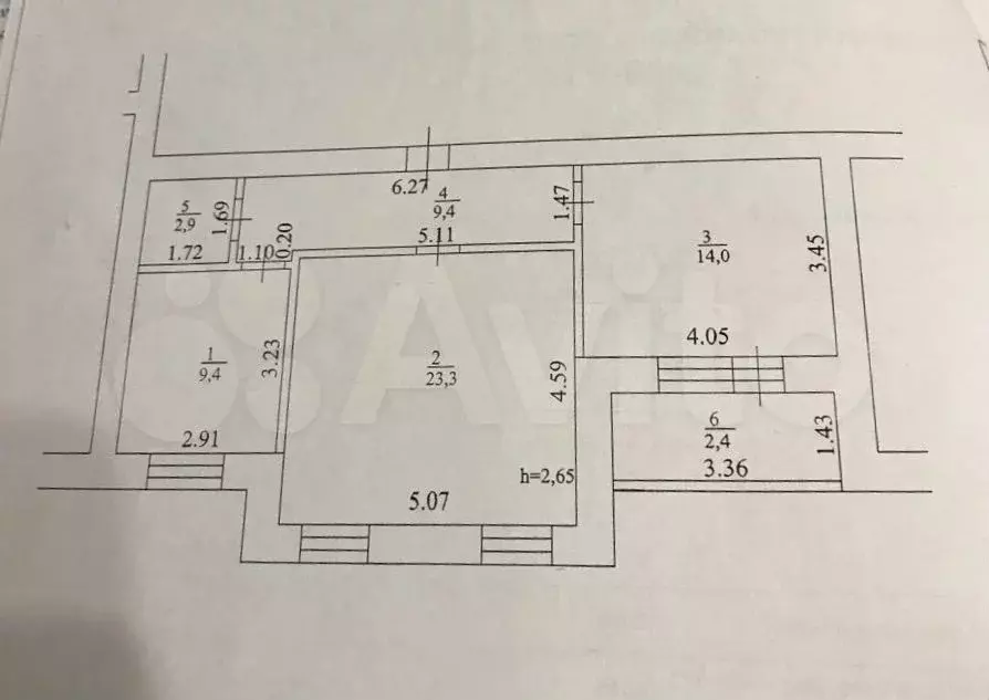 2-к. квартира, 59 м, 3/3 эт. - Фото 0