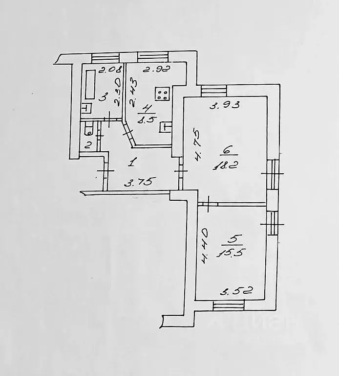 2-к кв. Новгородская область, Великий Новгород Кречевицы мкр, 80 (57.8 ... - Фото 1