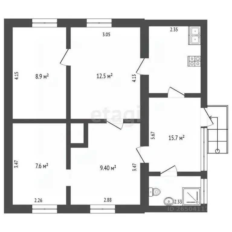 Дом в Крым, Бахчисарайский район, Куйбышево пгт ул. Заречная, 14 (57 ... - Фото 2