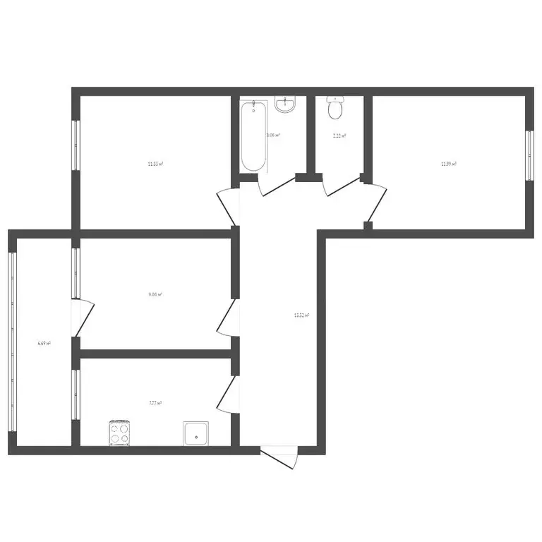 3-комнатная квартира: Курган, улица Ленина, 6 (114 м) - Фото 0