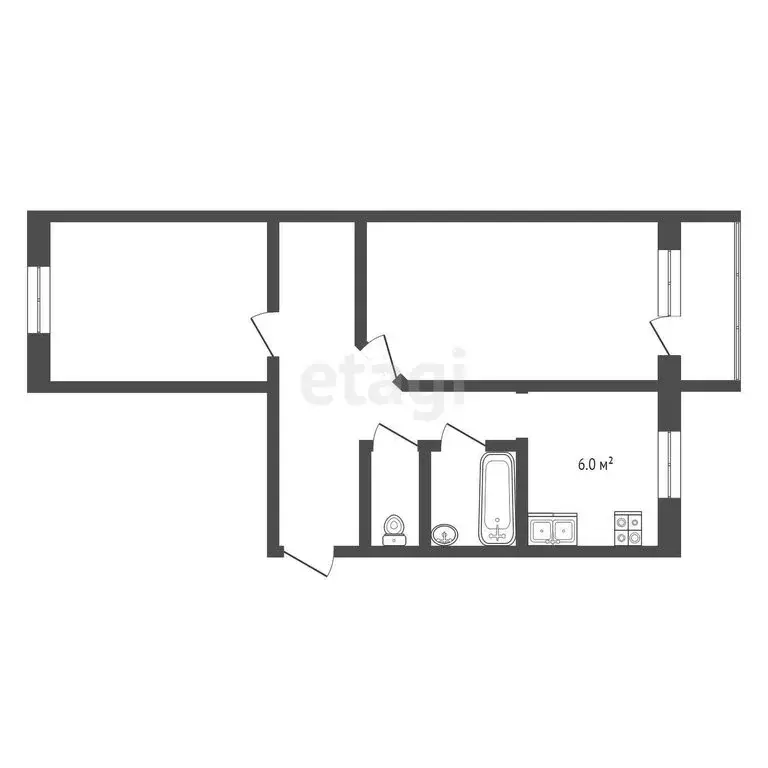 2-комнатная квартира: Балашов, Юбилейная улица, 1 (45.2 м) - Фото 0