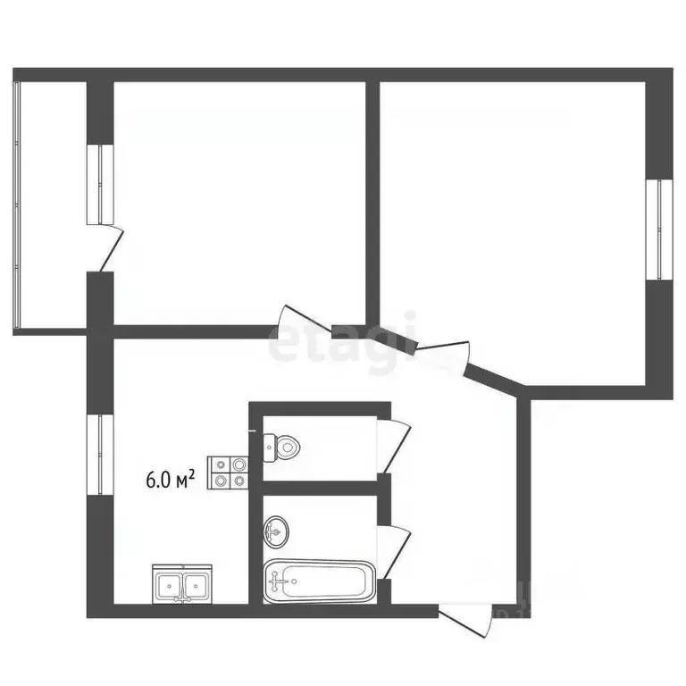 2-к кв. Омская область, Омск Привокзальный мкр, ул. Карбышева, 26 ... - Фото 2