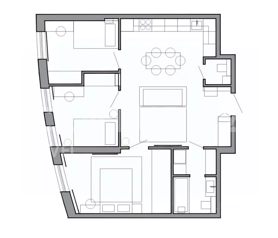 3-к кв. Москва ул. Лобачевского, 120к1 (70.23 м) - Фото 1