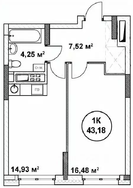 1-к кв. Нижегородская область, Нижний Новгород ул. Родионова (43.18 м) - Фото 1