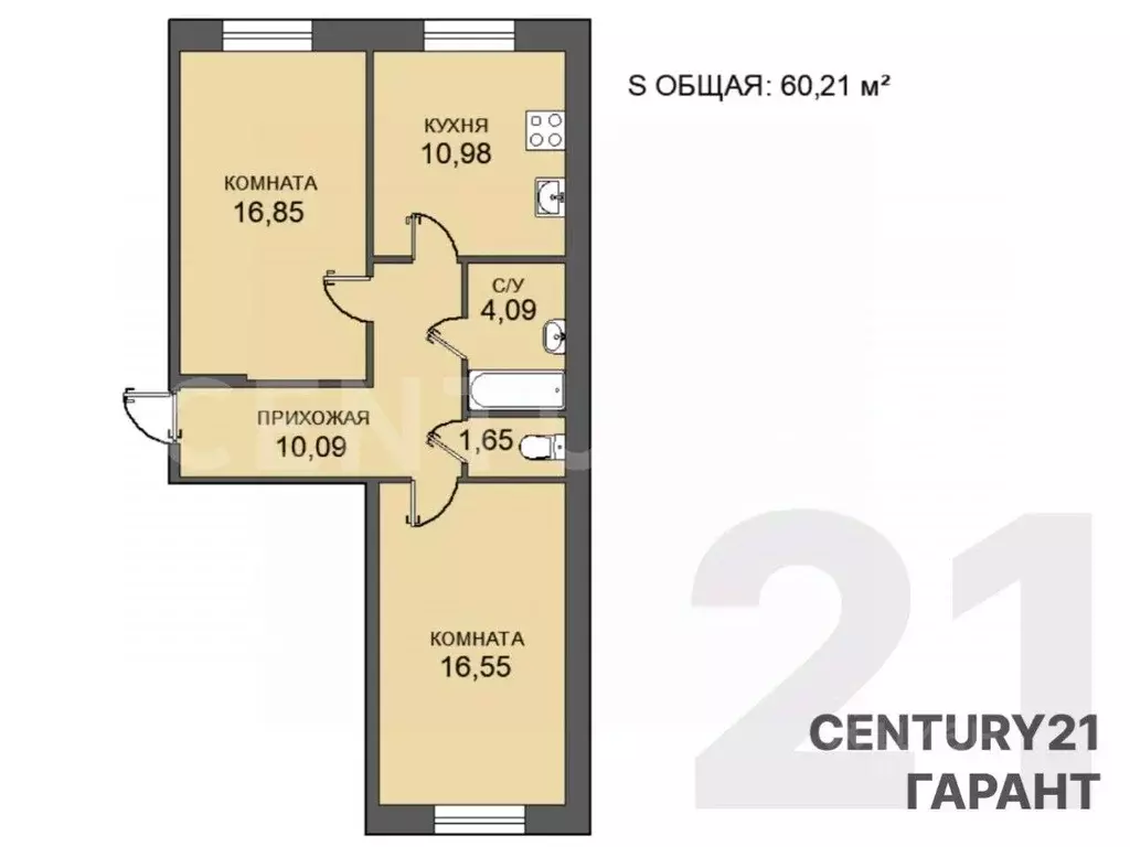 2-к кв. Санкт-Петербург просп. Ветеранов, 169к6 (60.2 м) - Фото 1