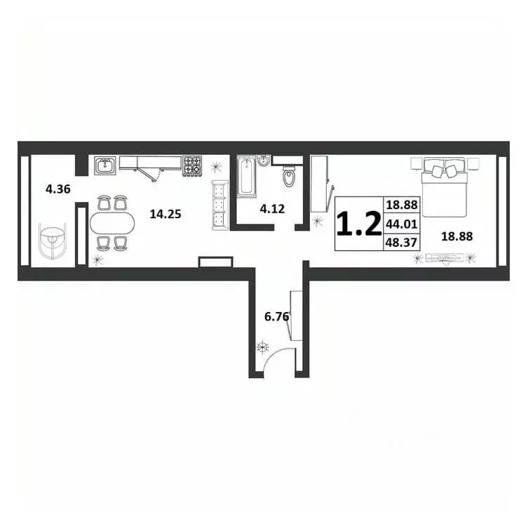 1-к кв. Новгородская область, Великий Новгород ул. Якова Павлова, 15 ... - Фото 1