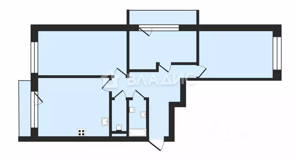 3-к кв. Москва ул. Богданова, 12 (64.1 м) - Фото 1