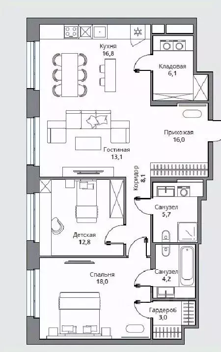 3-к кв. Пензенская область, Пенза ул. Попова, с26 (92.5 м) - Фото 0