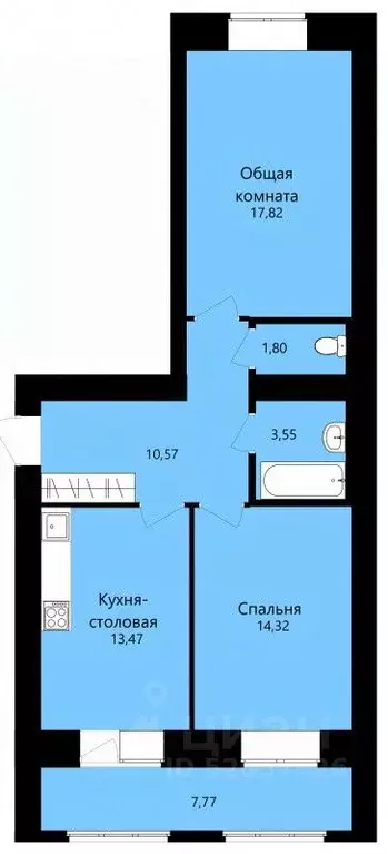 2-к кв. Мордовия, Саранск ул. Филатова, 11 (65.42 м) - Фото 1