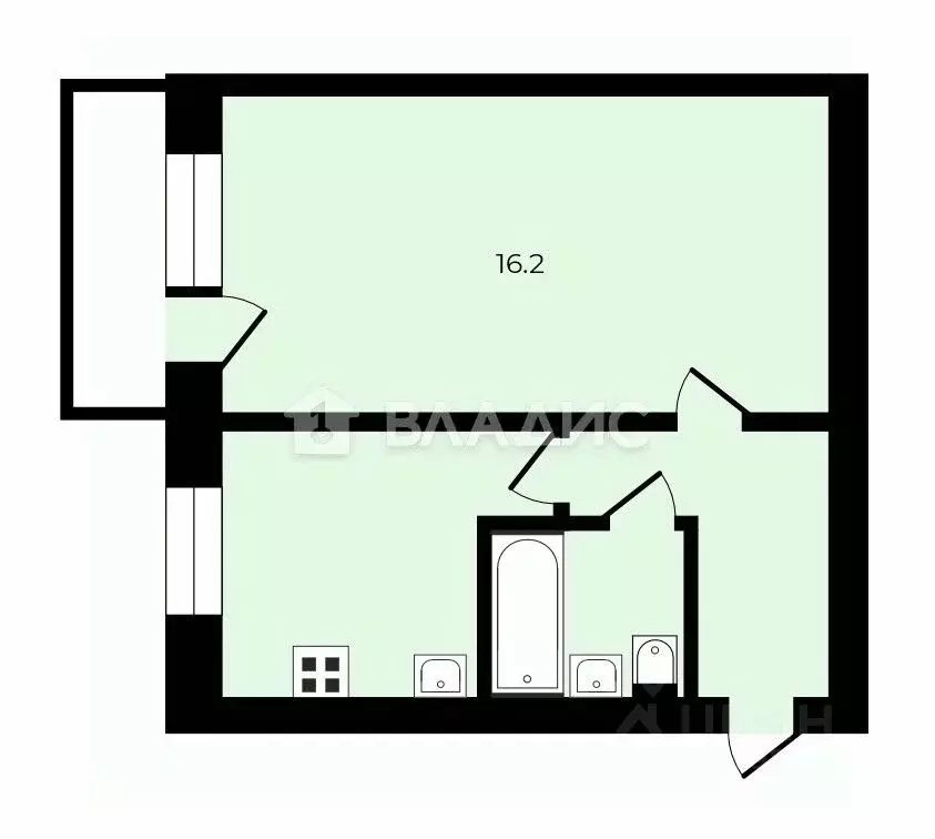 1-к кв. Коми, Сыктывкар ул. Морозова, 6 (30.0 м) - Фото 2