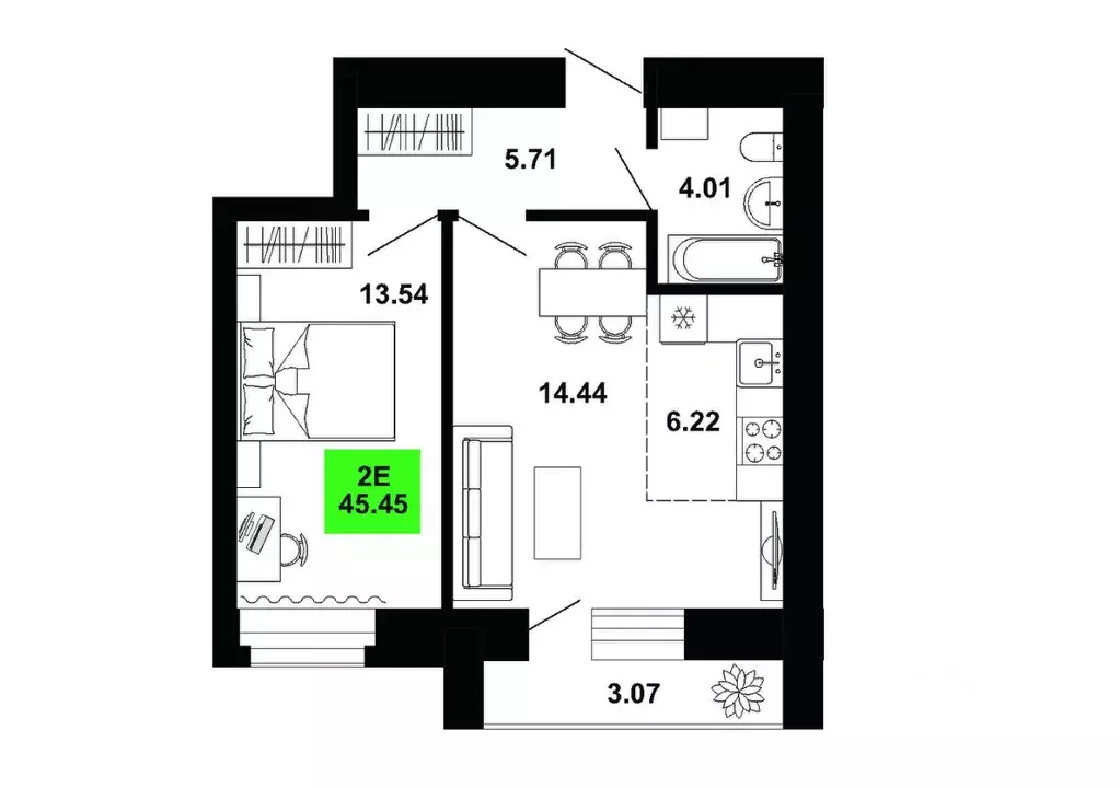 2-к кв. Кировская область, Кирово-Чепецкий район, Федяковское с/пос, ... - Фото 1