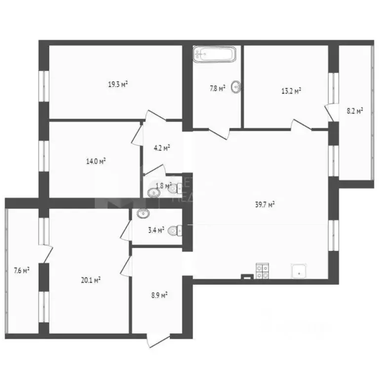 4-к кв. Тюменская область, Тюмень ул. Николая Семенова, 19 (132.4 м) - Фото 1