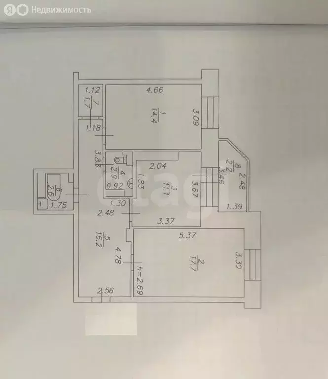 2-комнатная квартира: Казань, улица Баки Урманче, 10 (66.6 м) - Фото 1