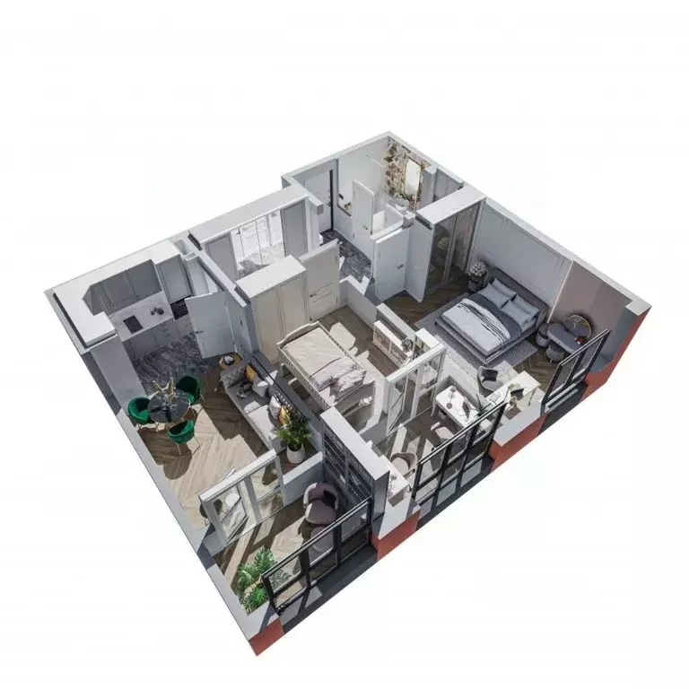 2-к кв. Брянская область, Брянск Школьный жилой комплекс (65.69 м) - Фото 2