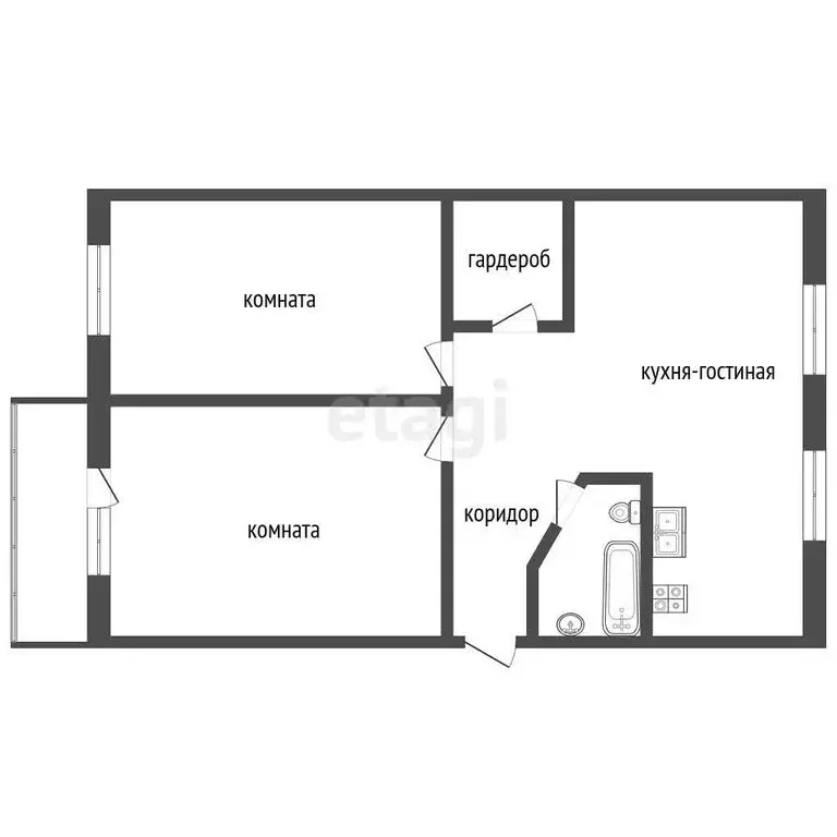 3-комнатная квартира: Ялуторовск, улица Лизы Чайкиной, 24 (57.9 м) - Фото 1