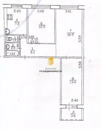 3-к кв. Башкортостан, Уфа ул. Сагита Агиша, 26/1 (59.8 м) - Фото 1