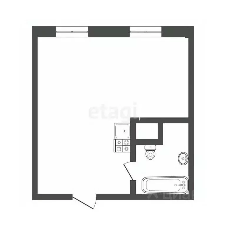 Студия Тюменская область, Тюмень ул. Пермякова, 79 (30.6 м) - Фото 2