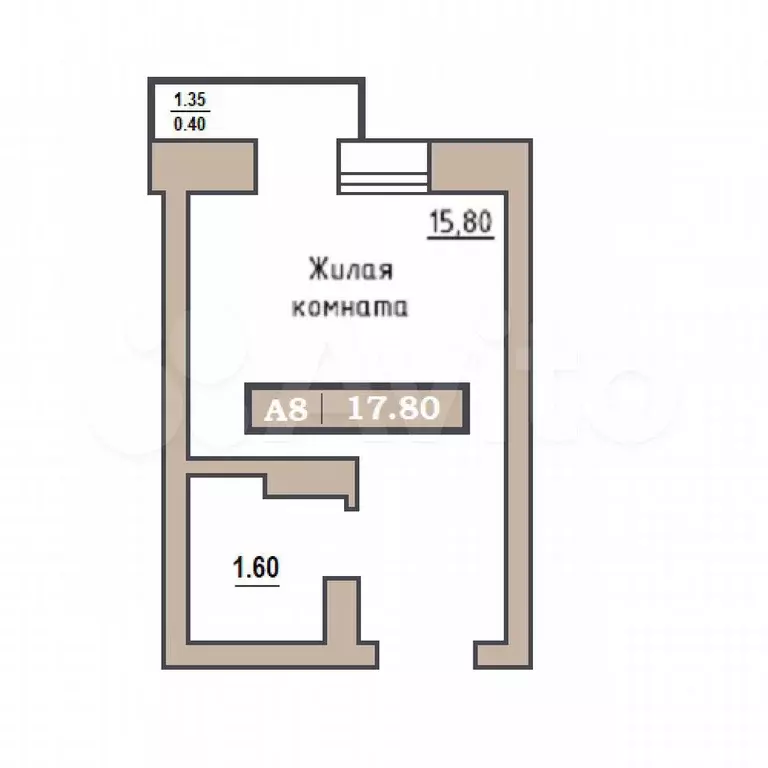 Квартира-студия, 18,1 м, 2/9 эт. - Фото 0