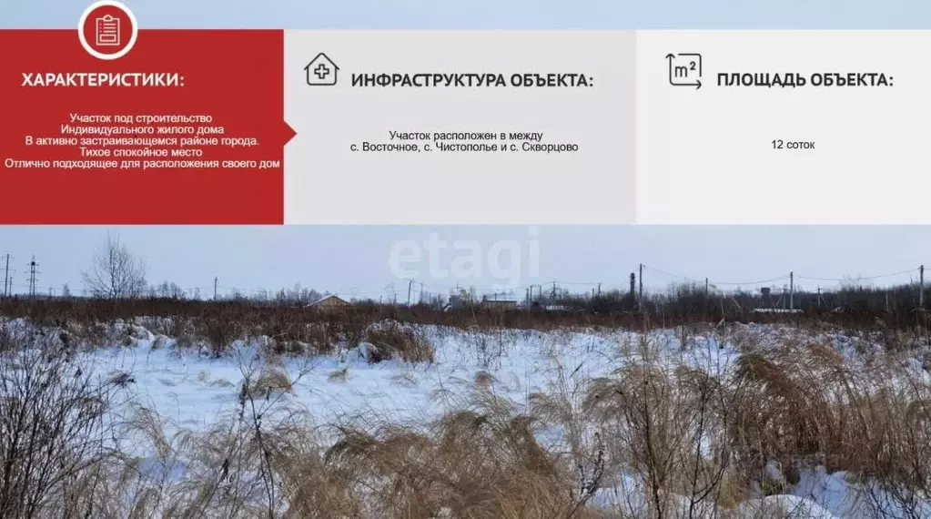 Участок в Хабаровский край, Хабаровский район, с. Восточное  (12.0 ... - Фото 1