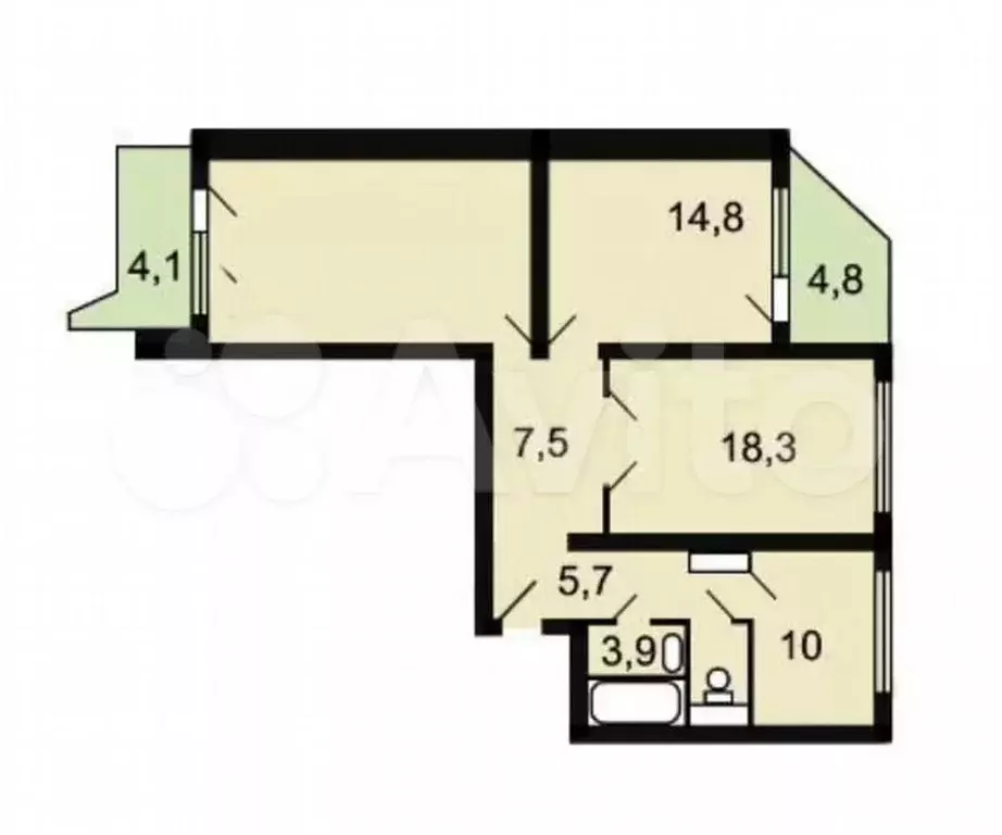 3-к. квартира, 81 м, 2/17 эт. - Фото 0