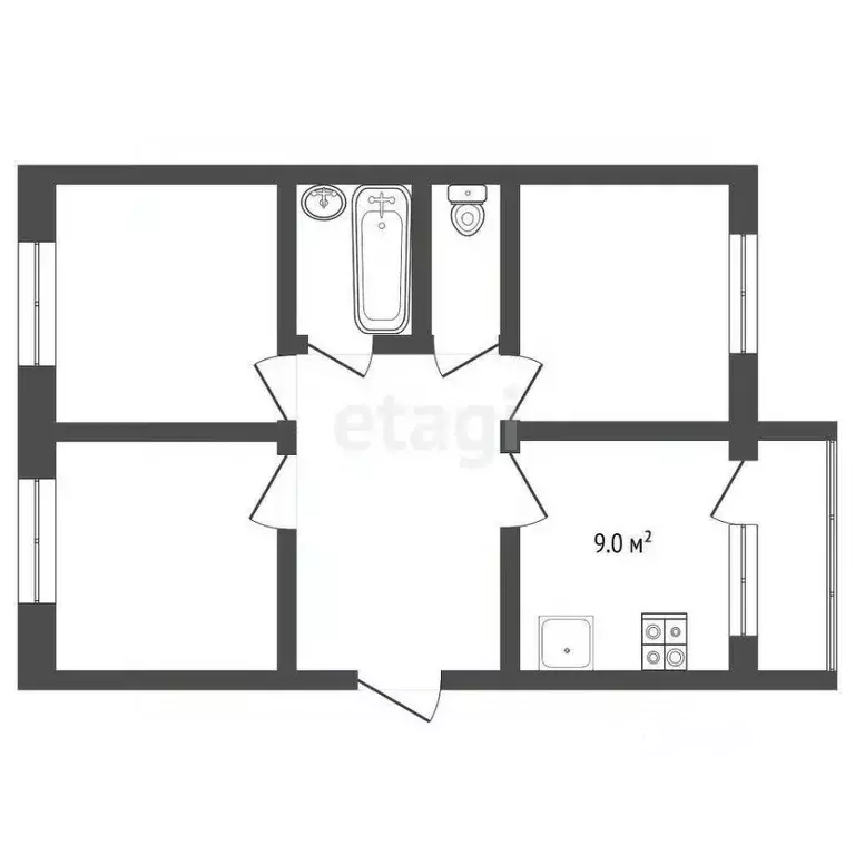 3-к кв. Костромская область, Кострома Некрасовское ш., 191Б (59.4 м) - Фото 2