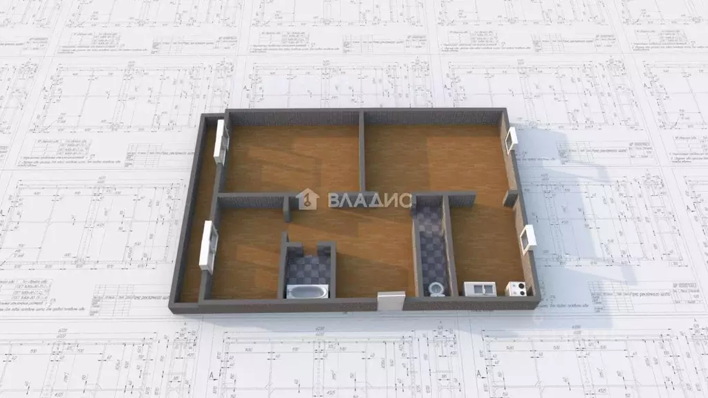 3-к кв. Иркутская область, Ангарск 6А мкр, 9А (69.0 м) - Фото 2