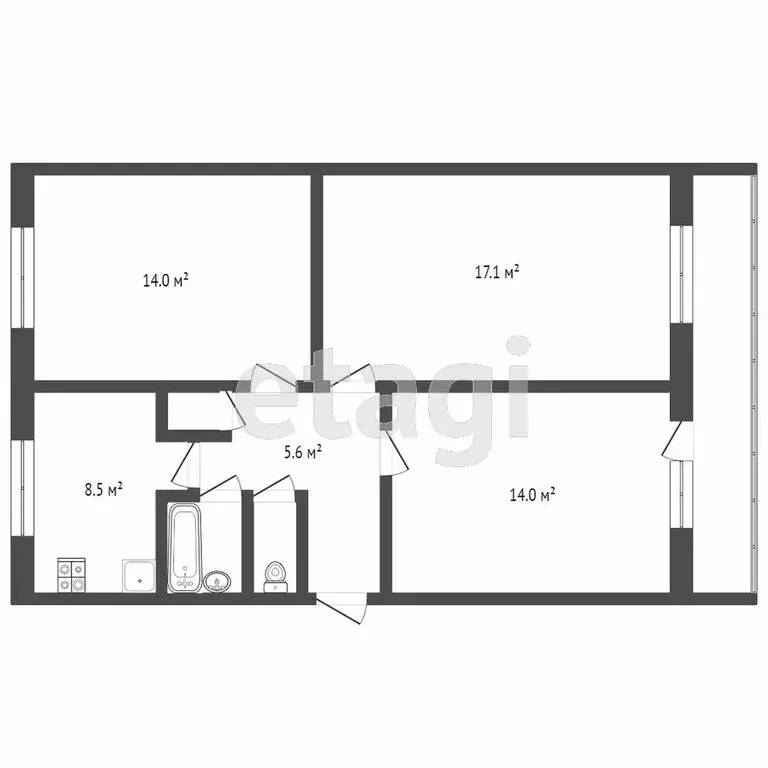 3-комнатная квартира: Саранск, проспект 70 лет Октября, 93с3 (67 м) - Фото 1