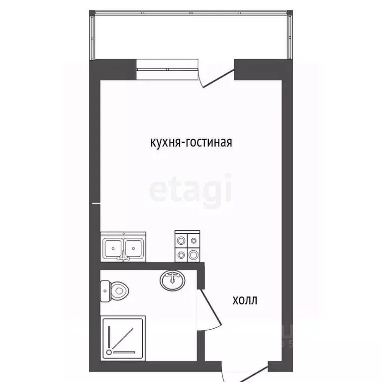 Студия Ростовская область, Ростов-на-Дону ул. Назарько, 4.3 (28.7 м) - Фото 2