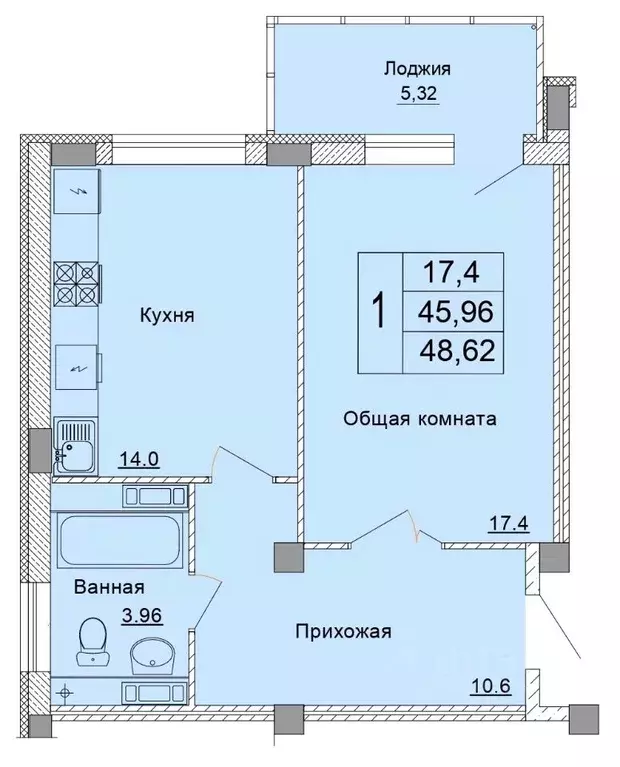 1-к кв. Белгородская область, Старый Оскол Степной мкр, 33Е (48.62 м) - Фото 0