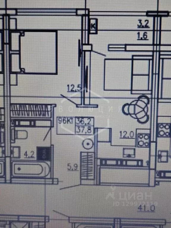 1-к кв. Калининградская область, Калининград ул. Юрия Гагарина, 30 ... - Фото 2