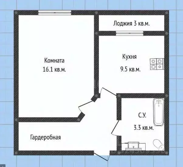 1-к кв. Саратовская область, Энгельс Вокзальная ул., 52 (38.4 м) - Фото 2