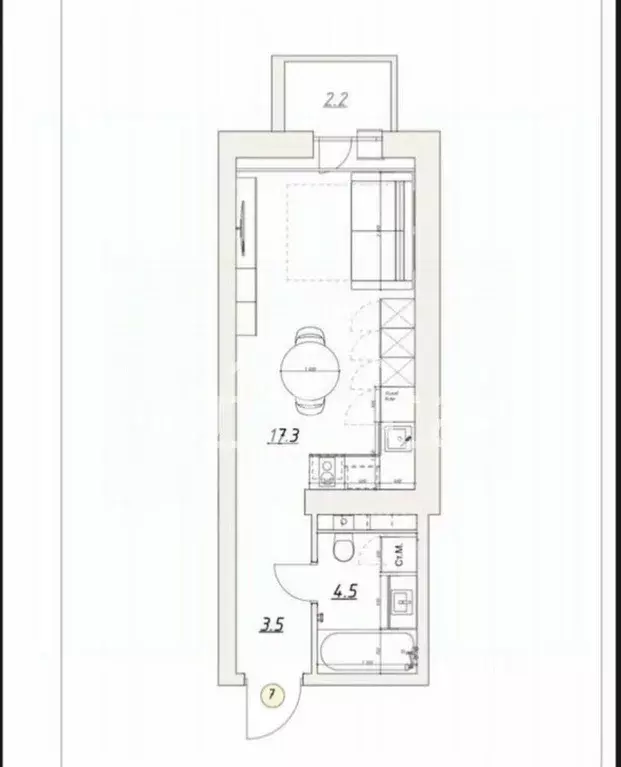 Студия Самарская область, Самара ул. Льва Толстого, 92 (25.3 м) - Фото 2