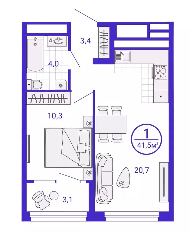1-к кв. Свердловская область, Екатеринбург Уктус жилрайон, Астон ... - Фото 1