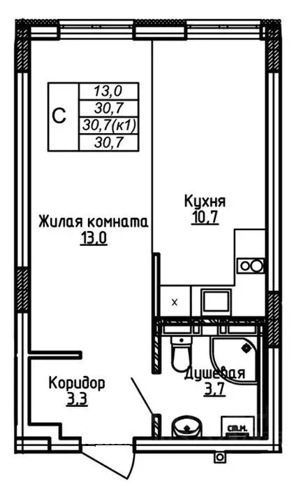 1-к кв. Калининградская область, Калининград ул. Дубовая Аллея, 3Ак1 ... - Фото 2