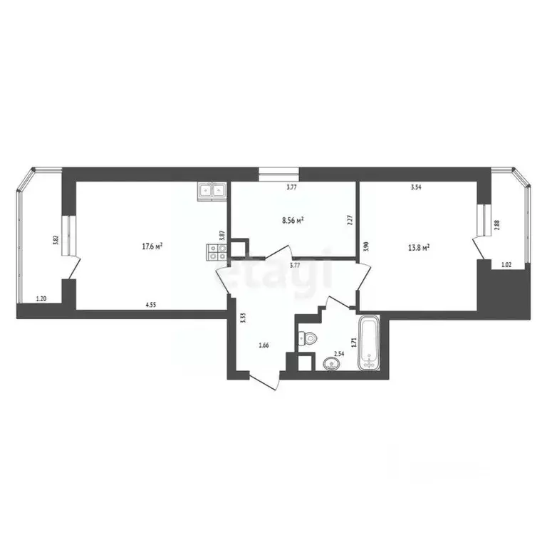 2-к кв. Ханты-Мансийский АО, Ханты-Мансийск Южный мкр, ул. Ямская, 16 ... - Фото 1