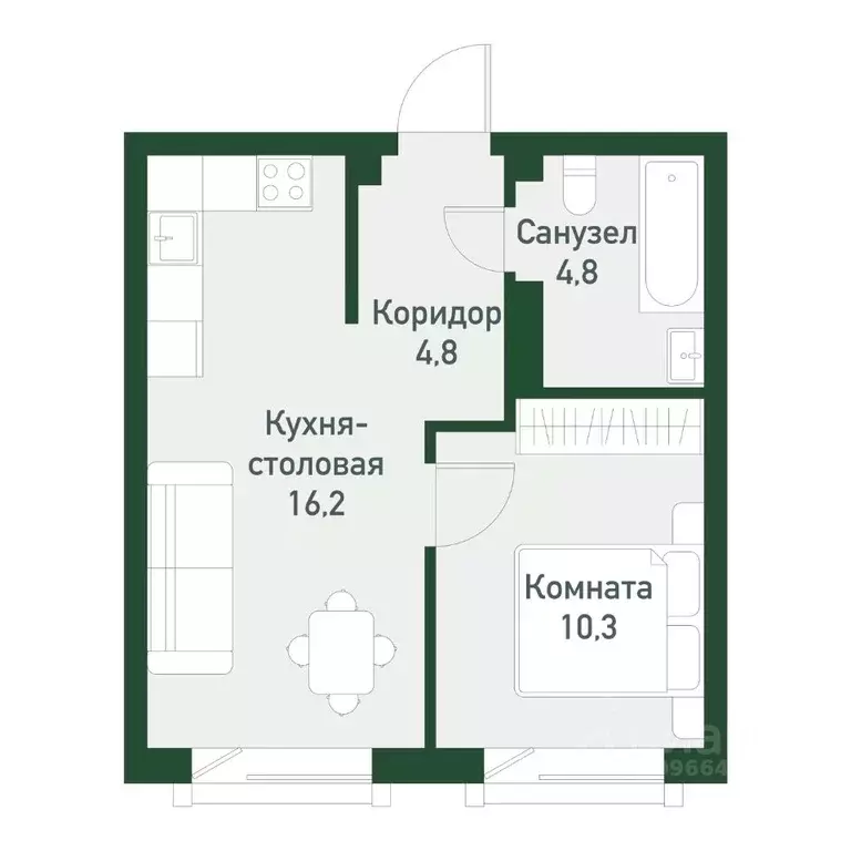 1-к кв. Челябинская область, Челябинский городской округ, пос. ... - Фото 0