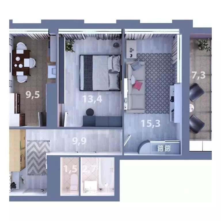 2-к кв. Татарстан, Набережные Челны ул. Раскольникова, 22 (55.92 м) - Фото 1