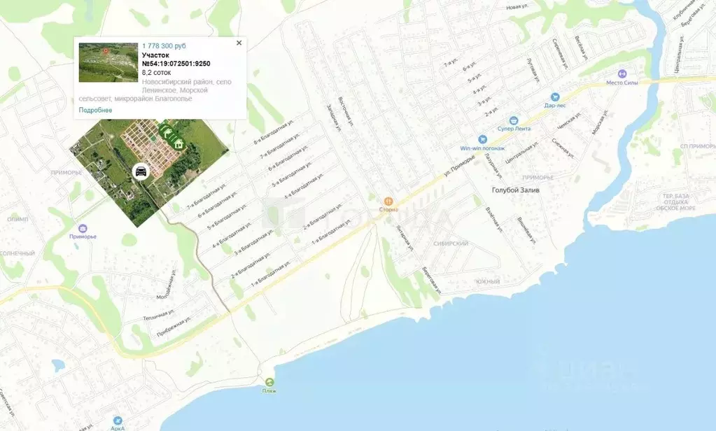 Участок в Новосибирская область, Новосибирский район, Морской ... - Фото 1