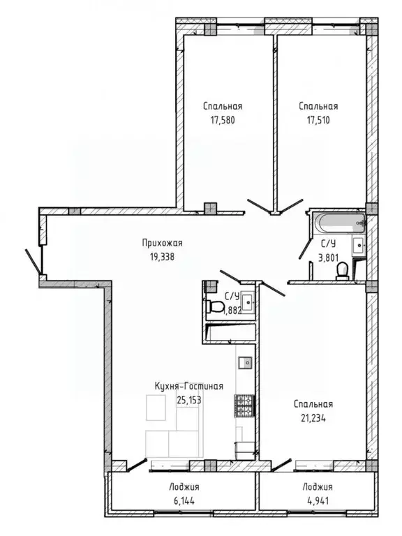 3-к кв. Кабардино-Балкария, Нальчик ул. Тлостанова, 22к1 (117.6 м) - Фото 1