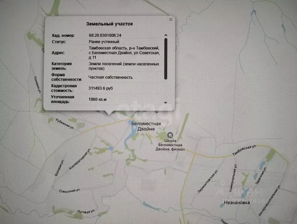 Участок в Тамбовская область, Тамбовский муниципальный округ, с. ... - Фото 1