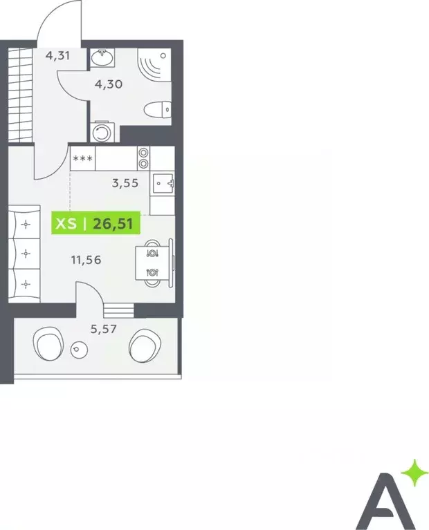 Студия Ленинградская область, Всеволожский район, Заневское городское ... - Фото 1