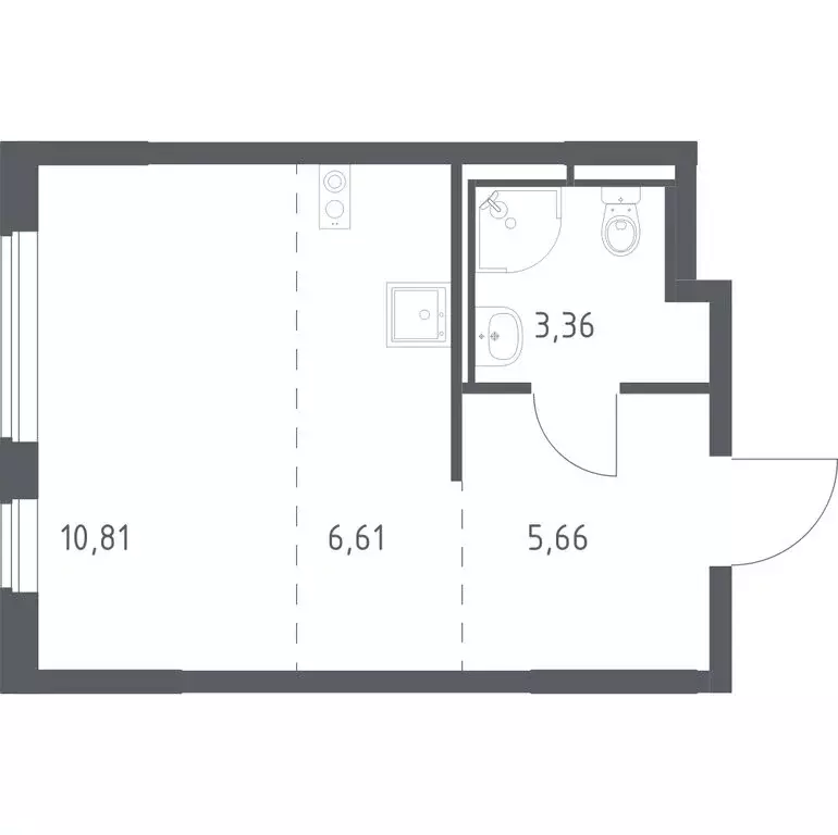 Квартира-студия: Мытищи, жилой комплекс Мытищи Парк, к6 (23.44 м) - Фото 0