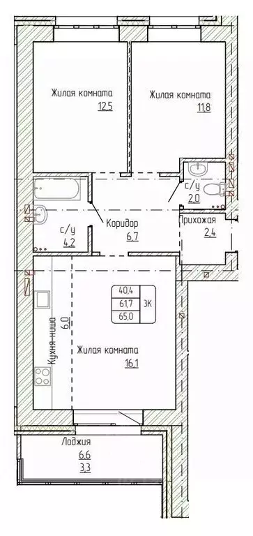 3-к кв. Алтайский край, Новоалтайск ул. Титова, 6 (65.0 м) - Фото 0