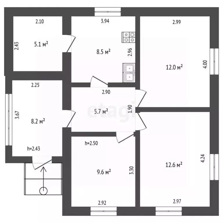 Дом в Орловская область, Знаменский район, с. Селихово Совхозная ул., ... - Фото 2