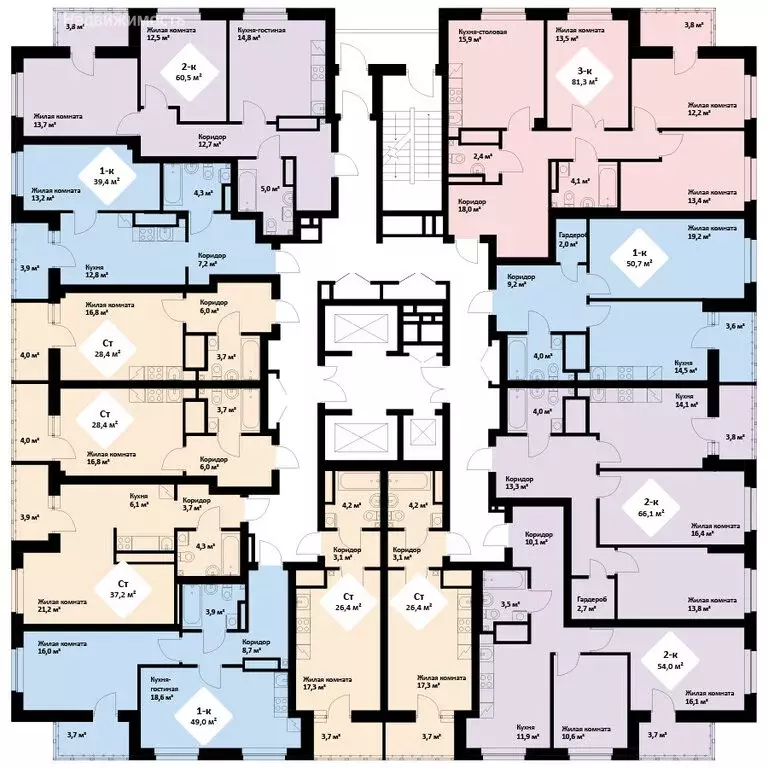 1-комнатная квартира: Екатеринбург, проспект Космонавтов, 108/3 (50.7 ... - Фото 2